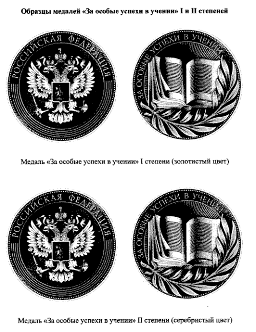 Российские школьники получат медали утвержденного образца