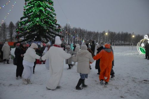 В районе торжественно открыли Центральную елку
