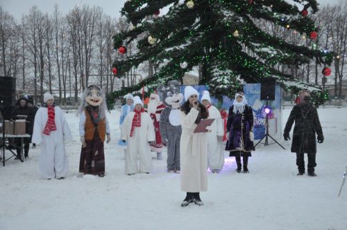 В районе торжественно открыли Центральную елку
