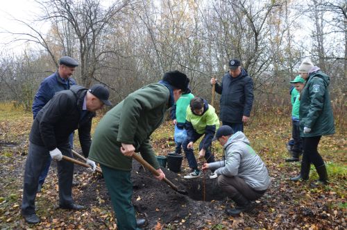 На пришкольном участке Лешев-Тамакской школы состоялась акция по посадке яблонь «Сохраним лес»