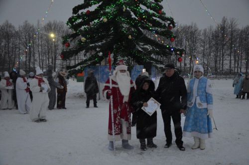 В районе торжественно открыли Центральную елку