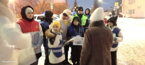 ЮИДовцы Сармановской гимназии популяризуют световозвращающие элементы