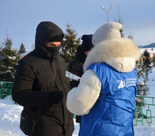 Водителей и пешеходов в районе поздравили с наступающим Новым годом