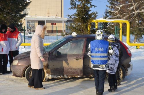 Водителей и пешеходов в районе поздравили с наступающим Новым годом
