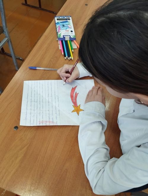 Учащиеся Кавзияковской школы написали благодарственные письма ветеранам к 80-летию Победы