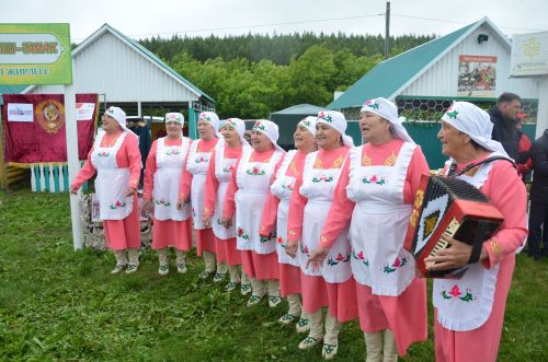 Яңгыр район Сабан туе кунакларын каршыларга комачауламады